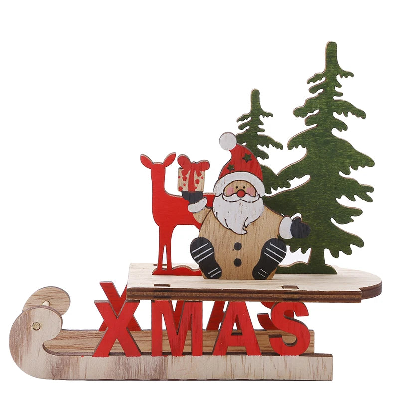 Christmas Tree Children's Handmade DIY Stereo Wooden Christmas Tree Scene Layout Christmas Decorations Ornaments Hot