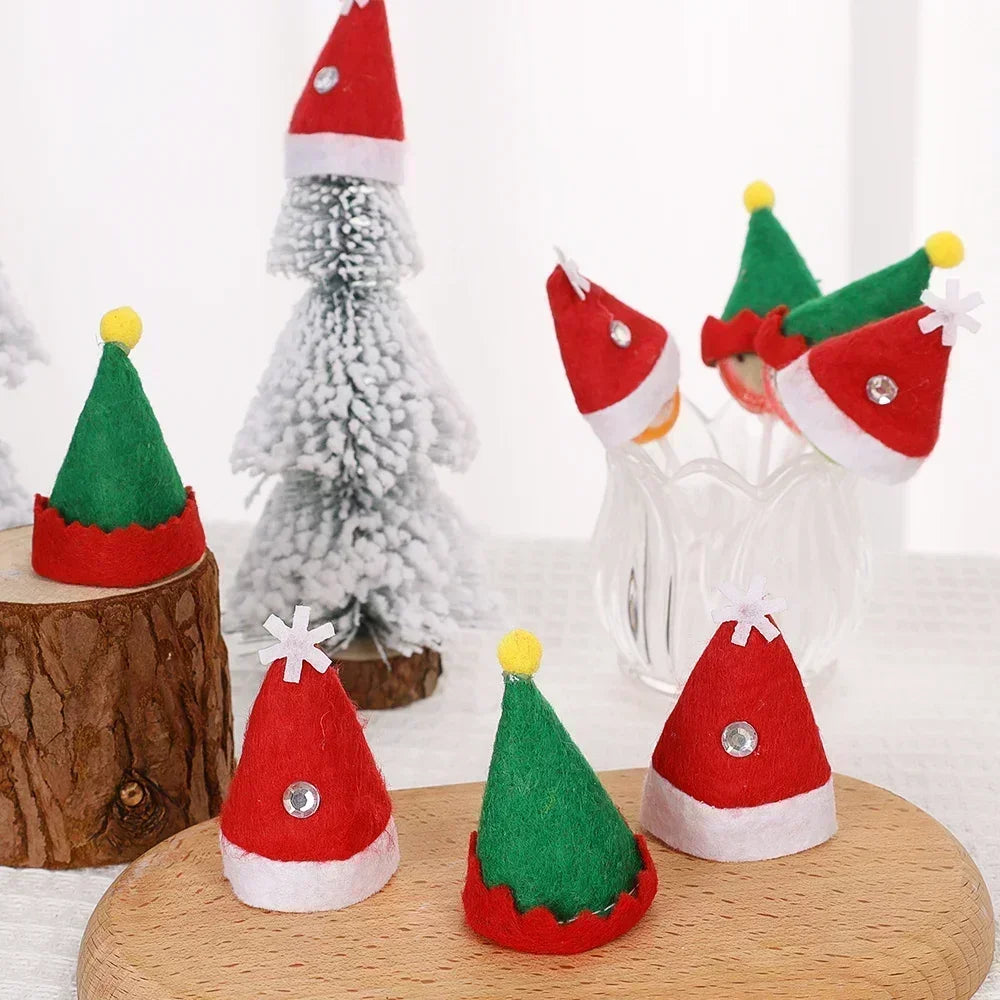 Lots Christmas Wine Bottle Cover Cap Red Green Xmas Hats Scarf Home Ornament Festival Party Tableware Decoration Supplies 2024