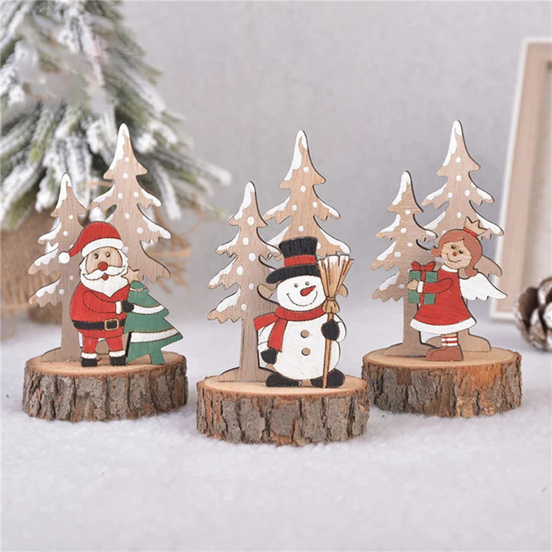 Christmas Tree Children's Handmade DIY Stereo Wooden Christmas Tree Scene Layout Christmas Decorations Ornaments Hot