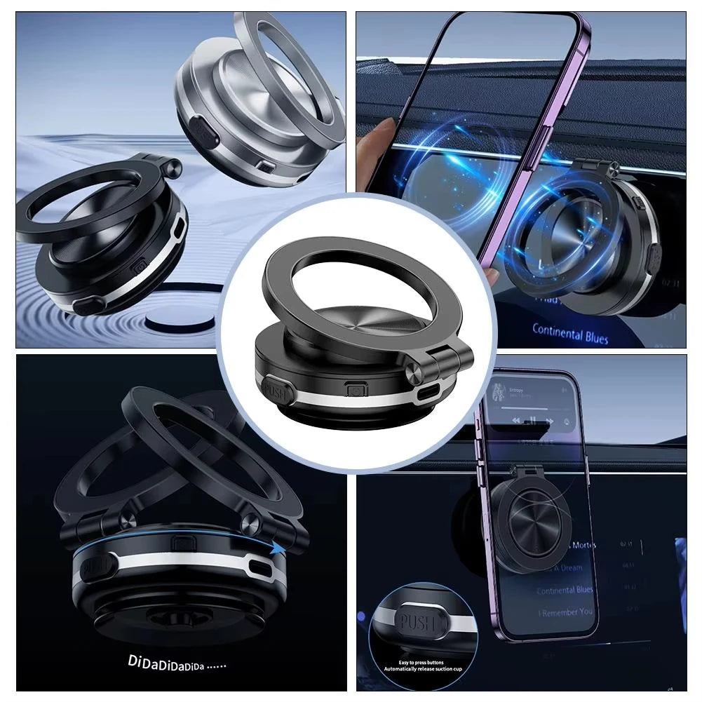 For Magsafe Magnetic Vacuum Car Phone Holder Suction Cup Folding Universal Navigation Stand Bracket For IPhone/Samsung/Xiaomi