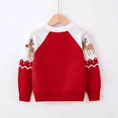 Christmas Sweaters Children Autumn Winter Warm Pullover Baby Cartoon Knitted Sweaters Kids Clothes 2-6 Year Boy Girl Xmas Jumper