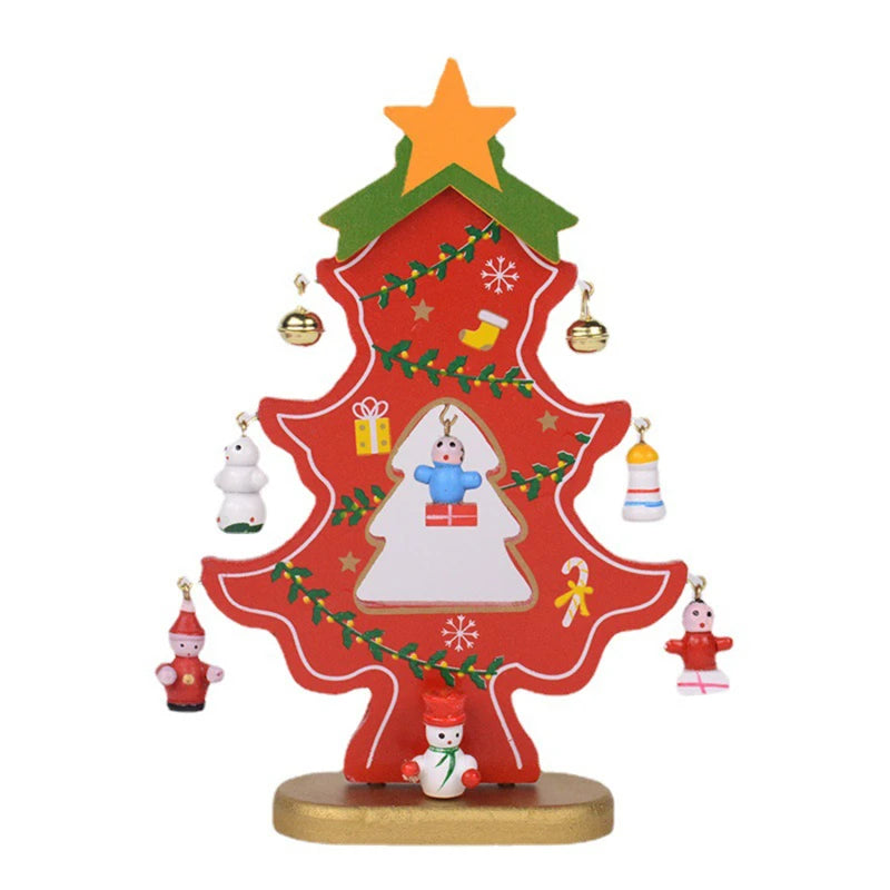 Christmas Tree Children's Handmade DIY Stereo Wooden Christmas Tree Scene Layout Christmas Decorations Ornaments Hot