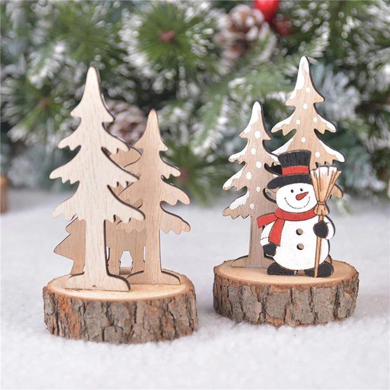 Christmas Tree Children's Handmade DIY Stereo Wooden Christmas Tree Scene Layout Christmas Decorations Ornaments Hot