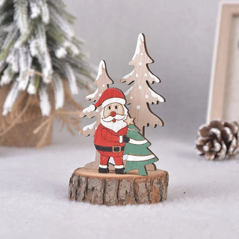 Christmas Tree Children's Handmade DIY Stereo Wooden Christmas Tree Scene Layout Christmas Decorations Ornaments Hot