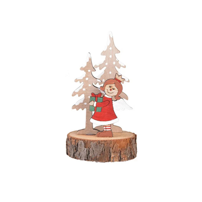 Christmas Tree Children's Handmade DIY Stereo Wooden Christmas Tree Scene Layout Christmas Decorations Ornaments Hot