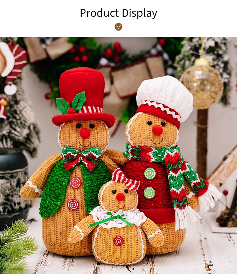 2024 Christmas Creative Gingerbread Figurine Ornament Doll Gift Merry Christmas Decor for Home Xmas 2025 Happy New Year Supplies