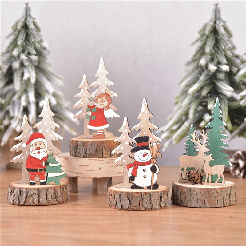 Christmas Tree Children's Handmade DIY Stereo Wooden Christmas Tree Scene Layout Christmas Decorations Ornaments Hot