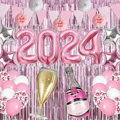 Happy New Year Decorations 2024 New Year Balloon Arch Garland Kit for Christmas Decoration Theme New Years Eve Party Supplies