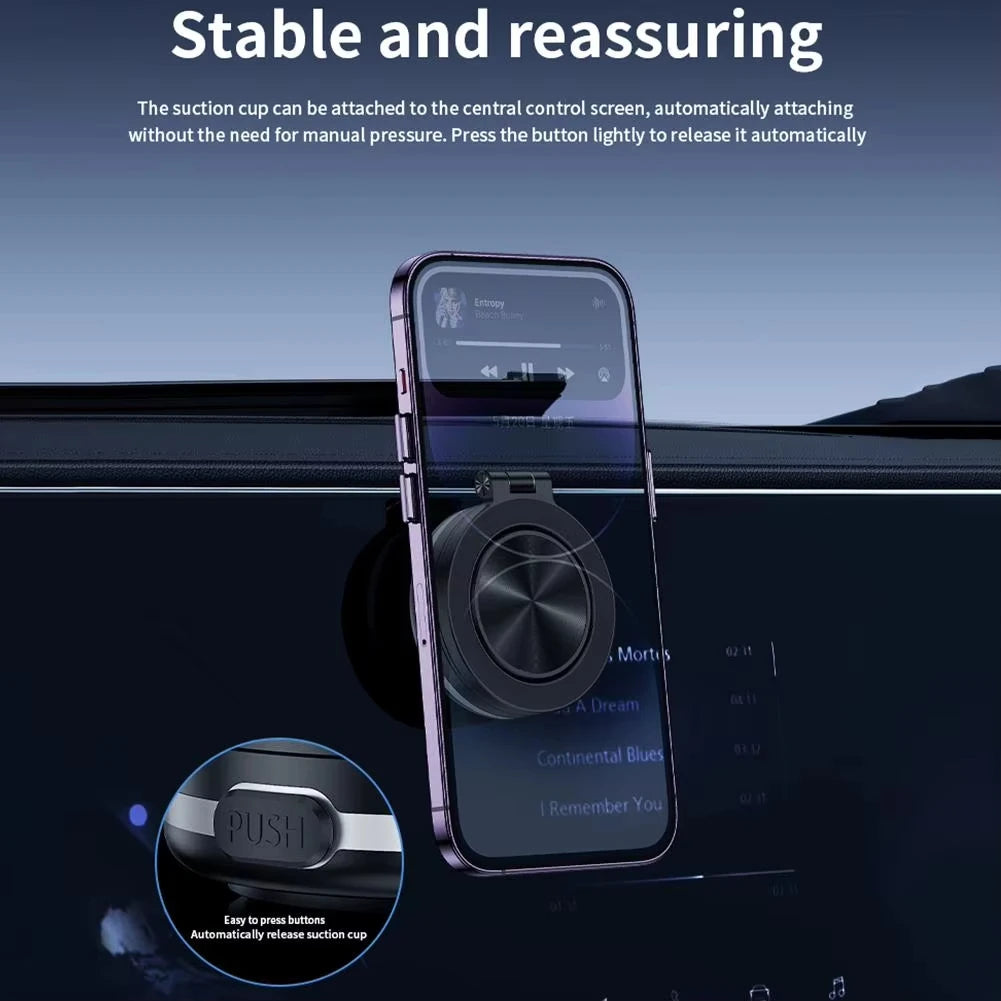 For Magsafe Magnetic Vacuum Car Phone Holder Suction Cup Folding Universal Navigation Stand Bracket For IPhone/Samsung/Xiaomi