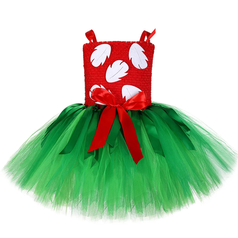 Lilo Tutu dress for girl christmas costume for kids Hawaiian dresses for girls Party Santa Outfit Kids Dress Up clothes