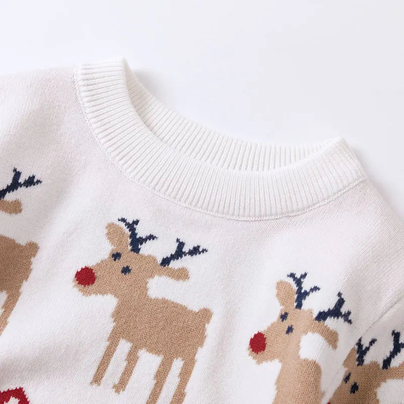 Christmas Sweaters Children Autumn Winter Warm Pullover Baby Cartoon Knitted Sweaters Kids Clothes 2-6 Year Boy Girl Xmas Jumper