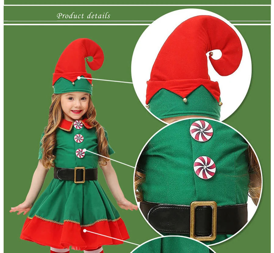 New Year Kids Santa Claus Toddler Baby Red Xmas Clothes Party Red Dress Set for Children Christmas Costume Santa Claus Set