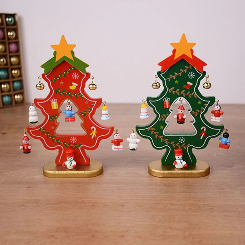 Christmas Tree Children's Handmade DIY Stereo Wooden Christmas Tree Scene Layout Christmas Decorations Ornaments Hot