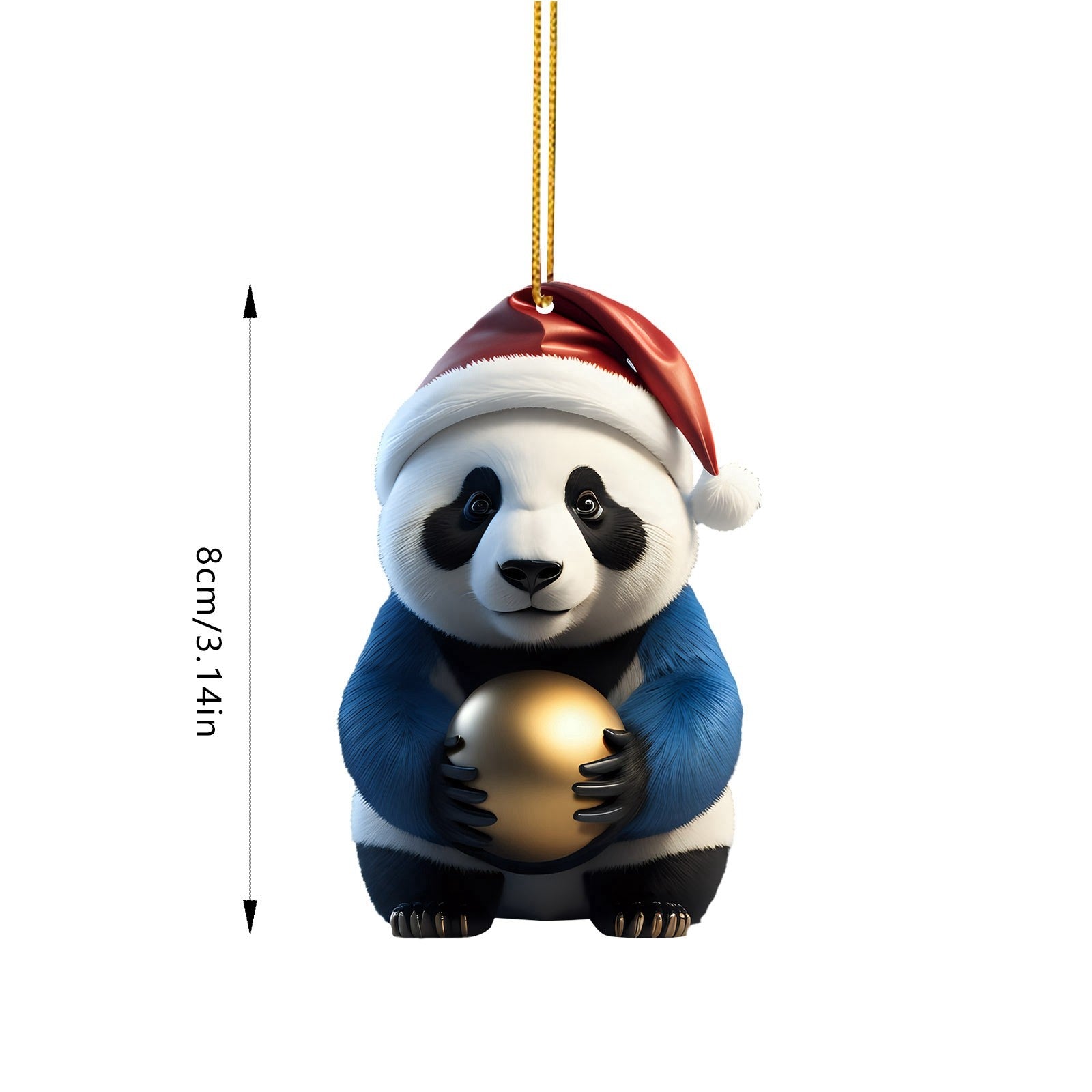 Christmas Cute Panda Pendant Hanging Gift Christmas White Panda Pattern Decoration Tree Backpack Home Window Christmas Pendant