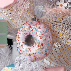 Christmas Macaron Ice Cream Donut Shapes Ball Ornament Xmas Tree Hanging Pendants Home Party Navidad Christmas Decor 2024