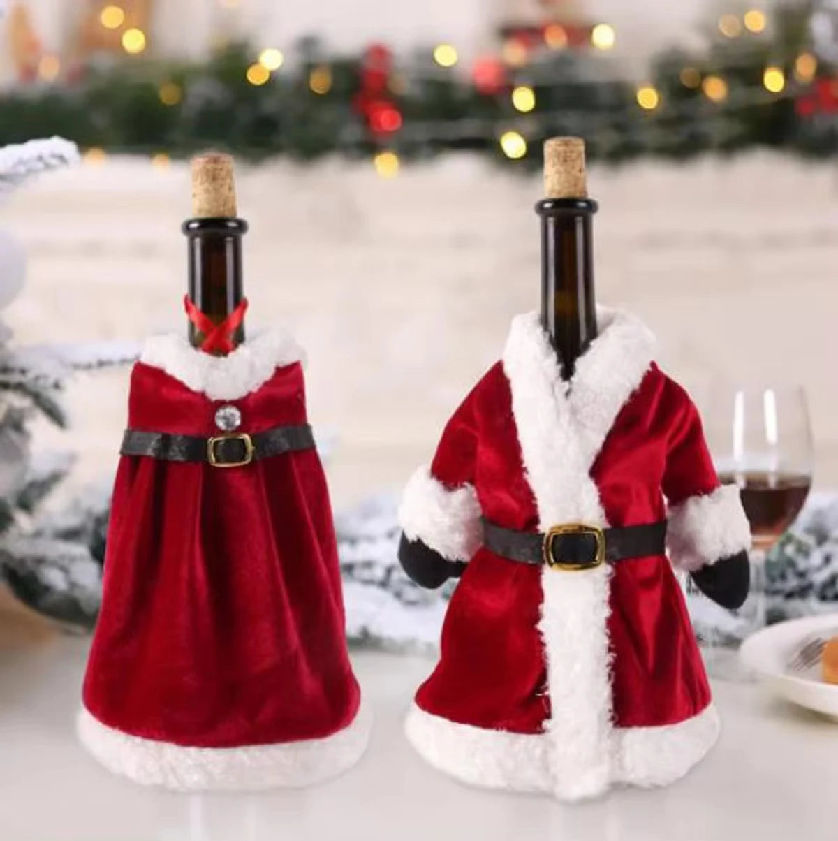 Christmas Wine Bottle Cover Merry Christmas Decorations For Home 2024 Xmas Ornaments Gift Navidad Noel Natal Happy New Year 2025