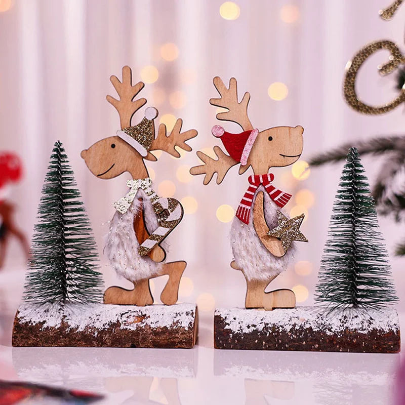 Christmas Tree Children's Handmade DIY Stereo Wooden Christmas Tree Scene Layout Christmas Decorations Ornaments Hot