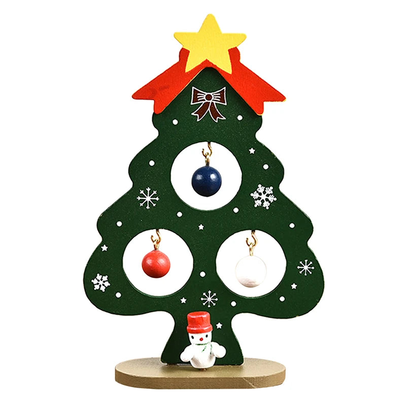 Christmas Tree Children's Handmade DIY Stereo Wooden Christmas Tree Scene Layout Christmas Decorations Ornaments Hot