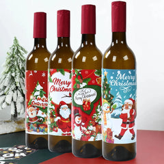 Christmas Wine Sticker Decoration Merry Cristmas Decor for Home 2024 Wine Sticker Xmas Ornament Navidad Natal New Year Gift 2025