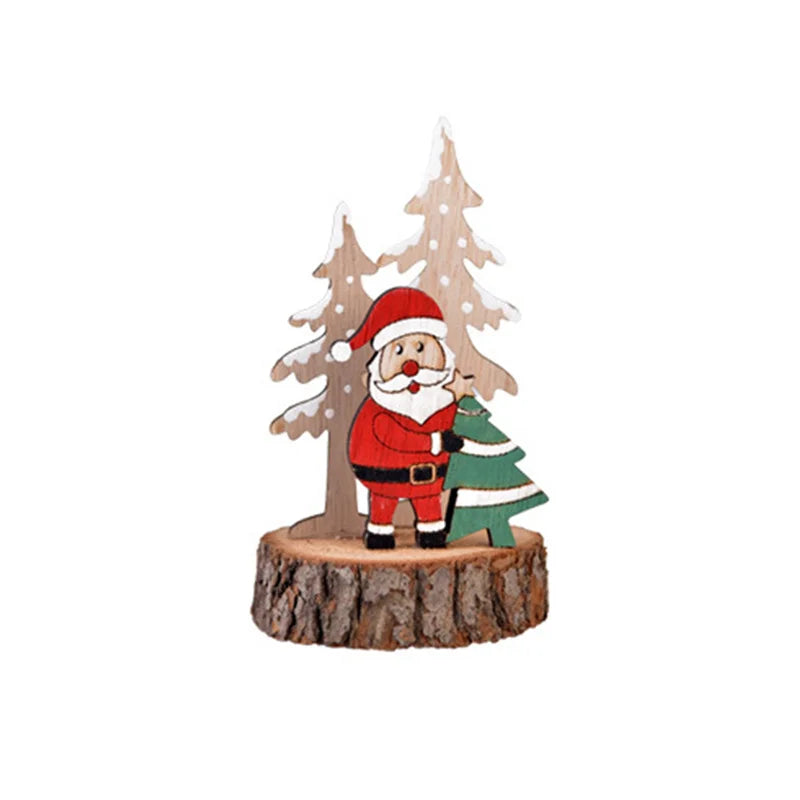 Christmas Tree Children's Handmade DIY Stereo Wooden Christmas Tree Scene Layout Christmas Decorations Ornaments Hot