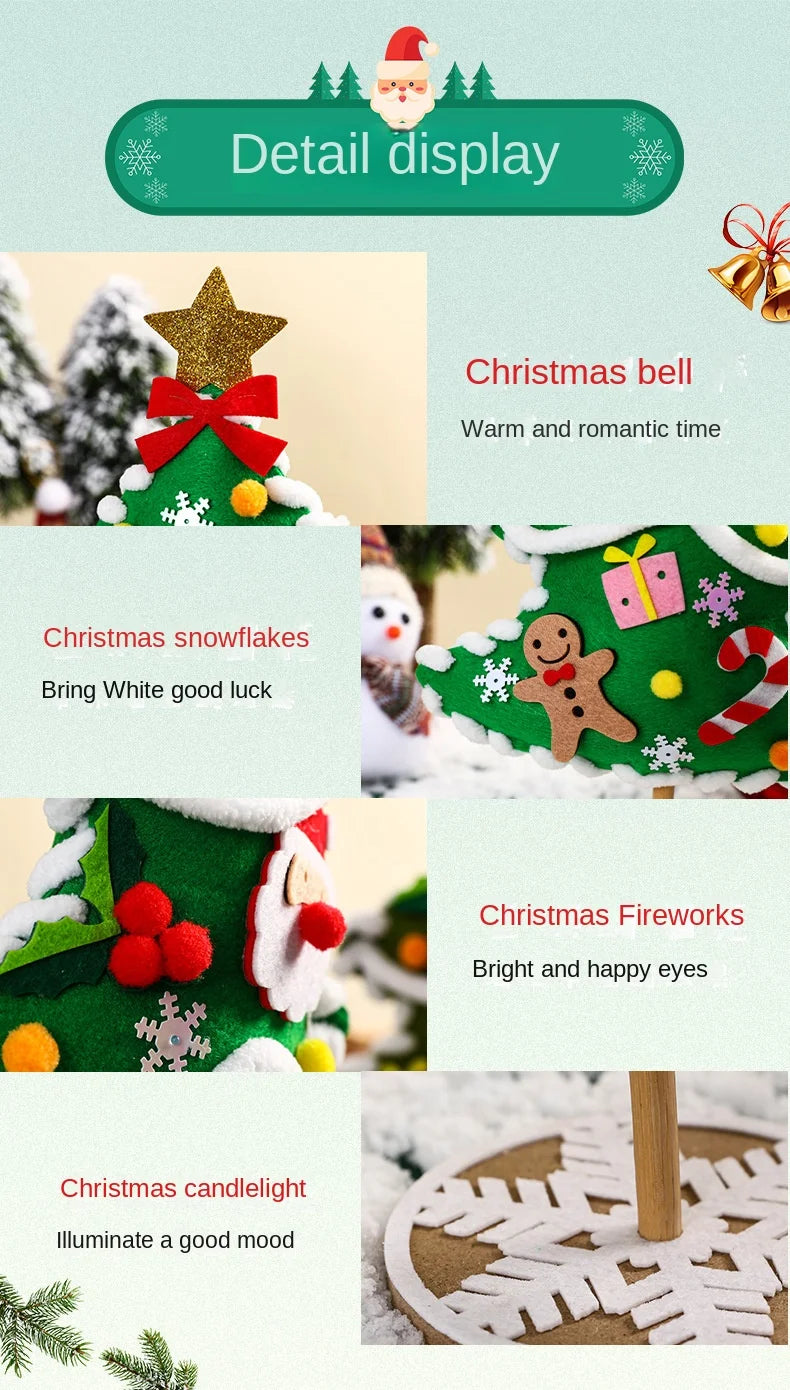 DIY Christmas Tree Crafts Kits for Children Christmas Decoration Handmade Toys Puzzle Craft Kit Children Toys Christmas Gifts