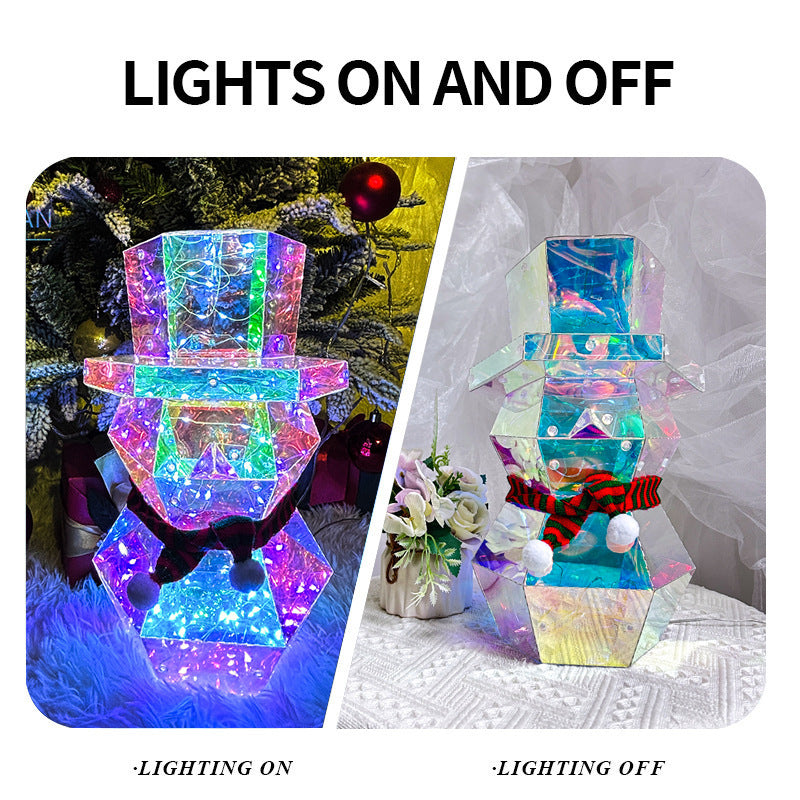 christmas decor colorful led glow santa claus snowman night light xma